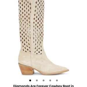 Free People Cream Cutout Heeled Boots